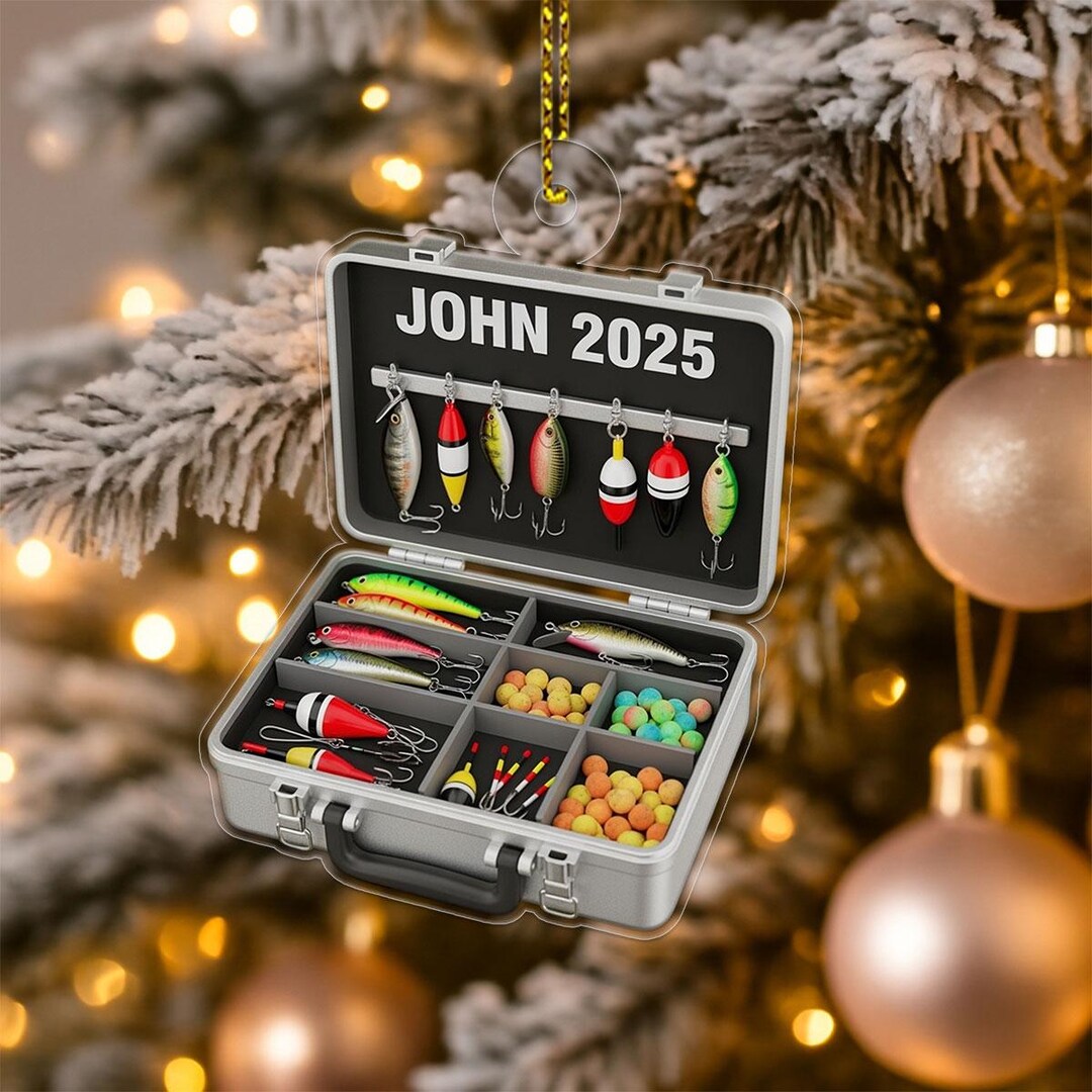Custom Name Fishing Tackle Box Acrylic Ornament – Personalized ...