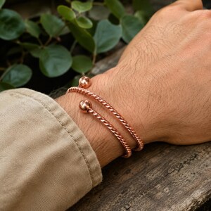 Ren koppararmband, handgjort tensorringarmband, justerbar oändlighetsmanschett, energismycken i sakral geometri för män, andlig gåva