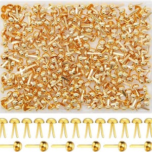 300Pcs Brass Fasteners Scrapbooking Brads Round Head Brass Plated Fasteners for Craft Art Crafting School Project Decorative Scrapbooking
