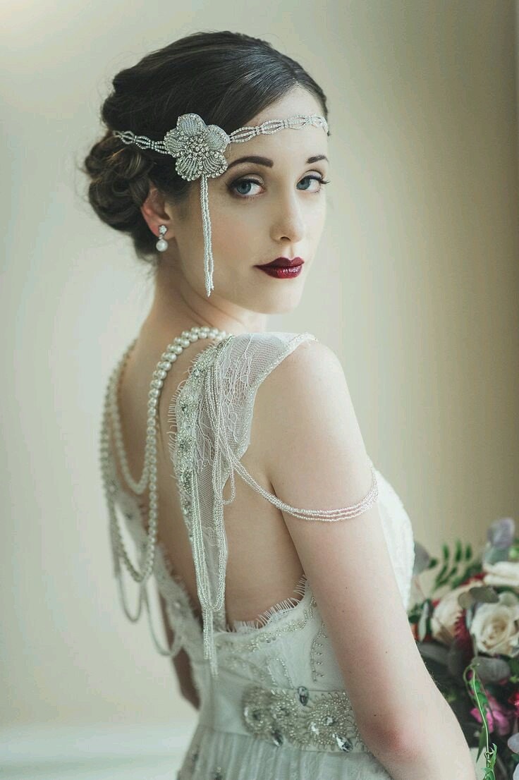 Greater than Gatsby -- Old Hollywood Glam Art Deco Wedding Headpiece -- Gatsby Wedding, Wedding Headpiece, Deco Wedding Piece, Flapper,