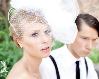 Voile de mariage Voile pouff haute couture - Tulle et Français voile de mariée à filet - avant-garde, mariée, coiffe