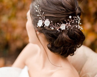 Bridal Hair Vine "Constellation" - Floral Bridal Headpiece, beaded vine, Bridal headpiece, Boho, Hair wreath, Swarovski Crystals, head band