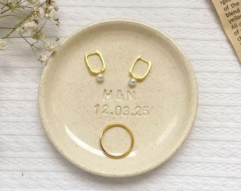 Custom Ceramic Ring Dish Anniversary Gift Valentines gift wedding gift Anniversary jewelry ceramic Tray Personalized ring ceramic dish