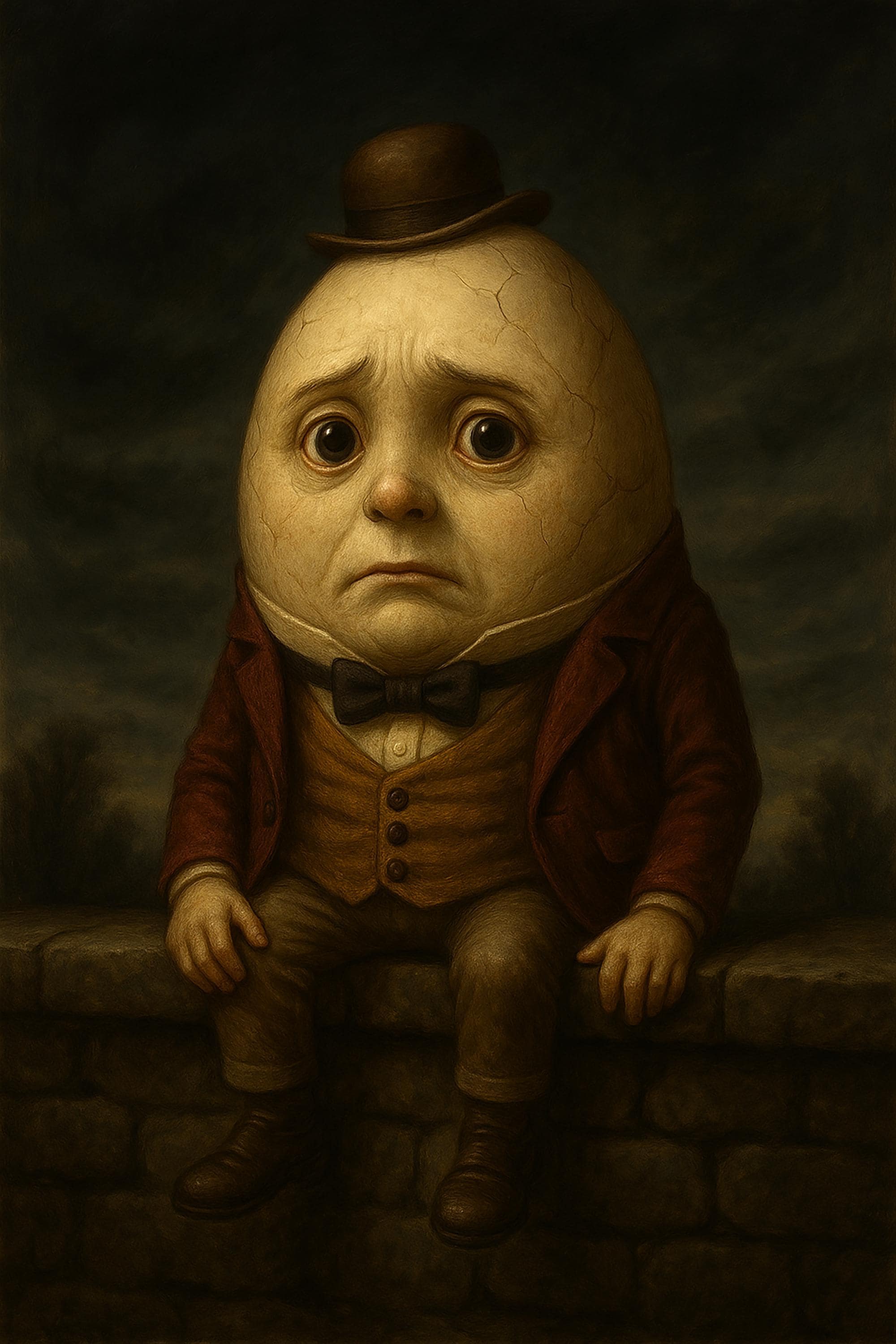 版画 HUMPTY DUMPTY Humpty Dumpty Print: Surreal Victorian Nursery Art, Dark Fairy
