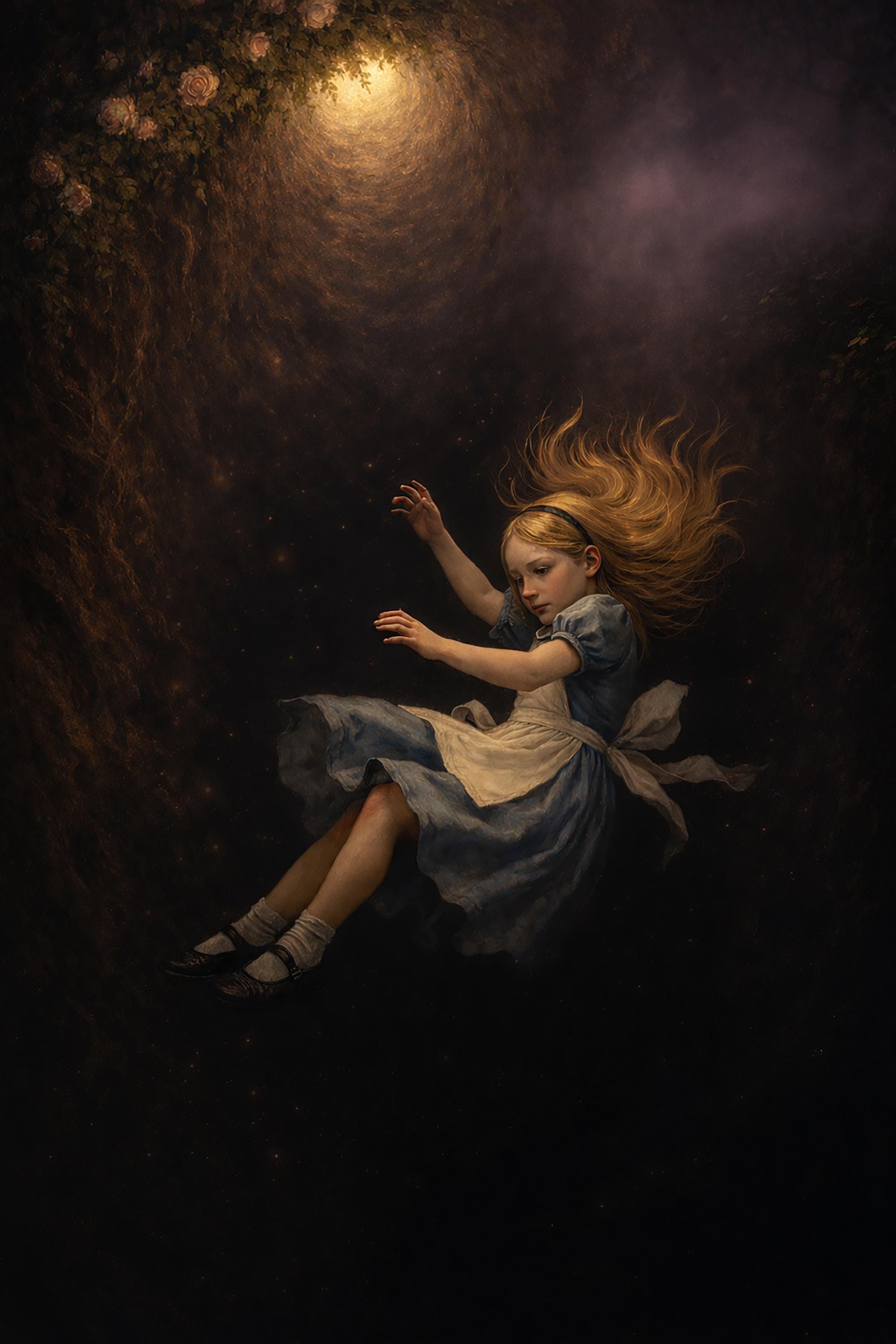Alice in Wonderland Art Print: the Descent - Surreal Dreamscape Wall ...