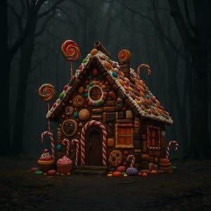 Verzaubertes Candy House Kunstdruck – Hänsel und Gretel der Gebrüder Grimm