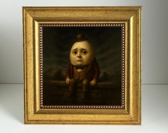 Humpty Dumpty Framed Art Print: Surreal Alice in Wonderland Decor