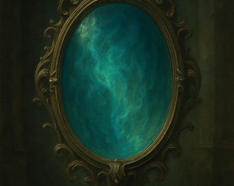Snow White Magic Mirror – Grimm Brothers Fantasy Art Print - Enchanted Mirror