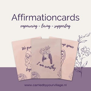 Affirmation Cards for Mothers | 24 Printable Cards with Feminine Line Art | Support for Postpartum & Matrescence | Digital Download
