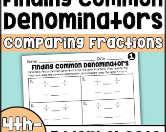 Fractions Worksheets: Comparing Unlike Denominators, 4th-5th Grade (Printable)