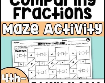 Comparing Fractions with Unlike Denominators Worksheets | 4th & 5th Grade Math | Fraction Worksheets