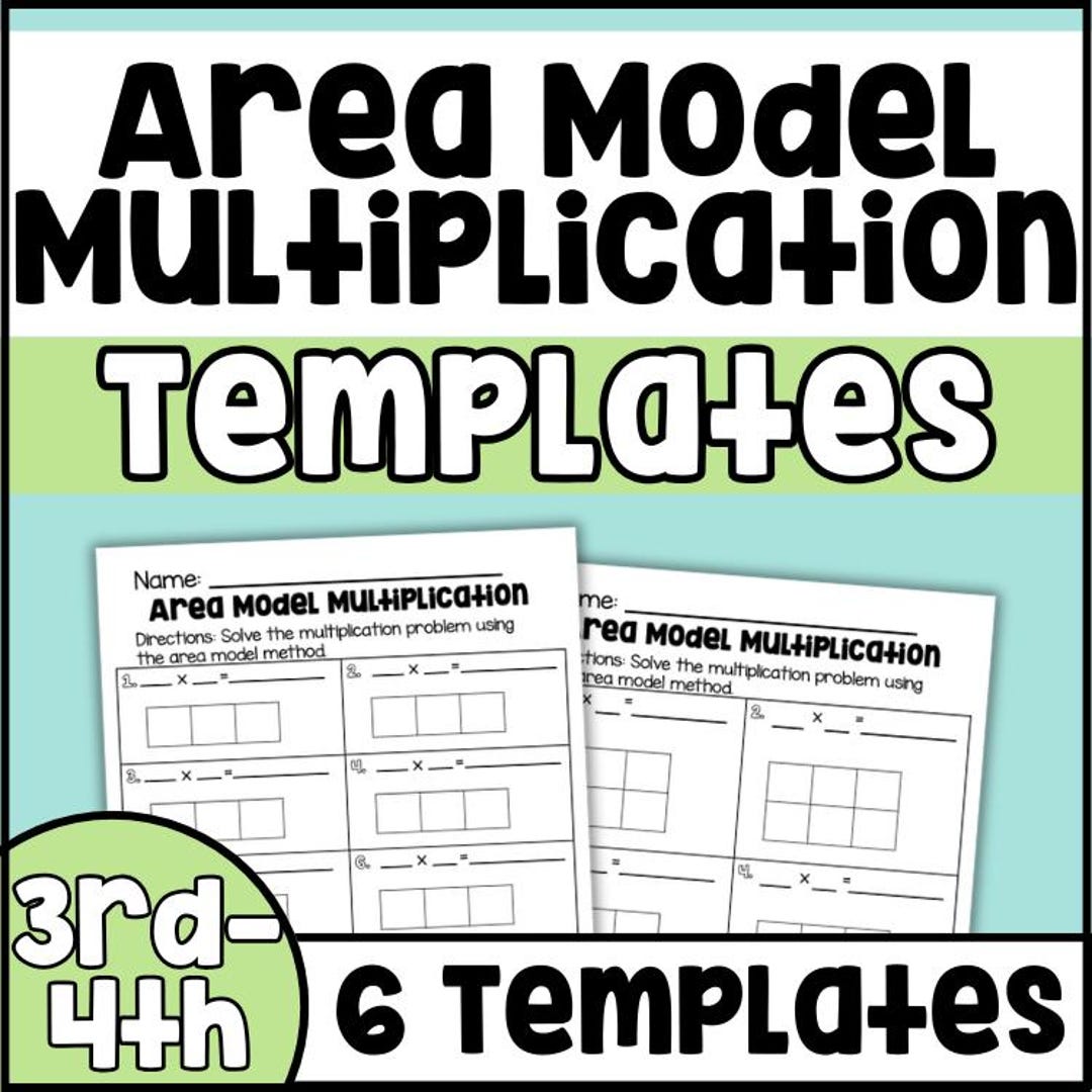 Area Model Multiplication Template Worksheets: 3rd & 4th Grade (PDF) - Etsy