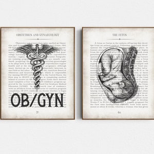 OBGYN Office Decor, Set of 2 OB/GYN Wall Art Print, Thank You Gift for ...