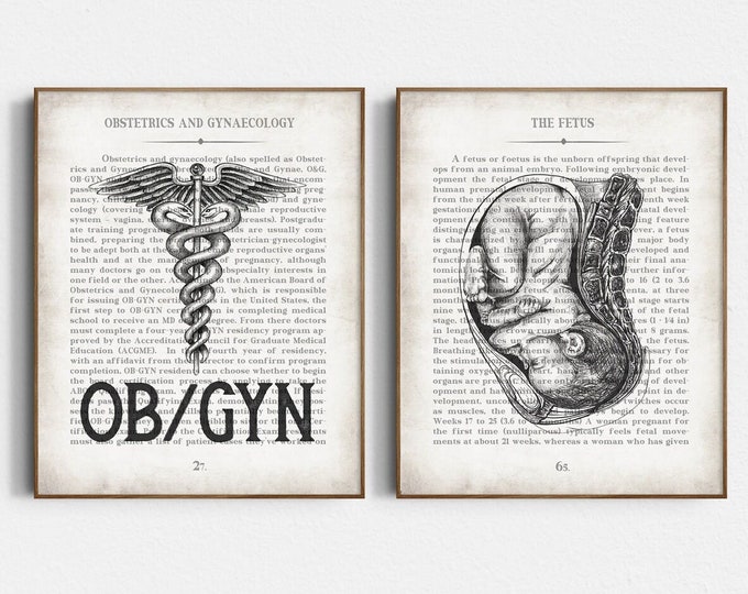 OBGYN Office Decor, Set of 2 OB/GYN Wall Art Print, Thank You Gift for ...