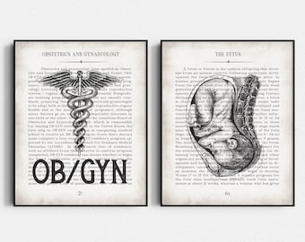OBGYN Art Prints, Set of 2, OB/GYN Gift, Gift for Gynecologist, Gift Ideas for ob-gyn After Delivery, obgyn Resident Gift, obgyn Wall Art