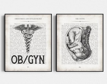 OBGYN Art Prints, Set of 2, OB/GYN Gift, Gift for Gynecologist, obgyn Resident Gift, obgyn Wall Art, Graduation Gift