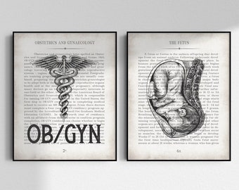 OBGYN Gift, Obstetrics Art Print Set of 2, OB/GYN Graduation, ob-gyn Gift Ideas, ob Office Decor, obgyn thank you, Obstetrician Wall Art