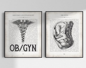 OBGYN Gift, Obstetrics Art Print Set of 2, OB/GYN Graduation Gift, ob-gyn Gift Ideas, ob Office Decor, obgyn, Obstetrician Wall Art