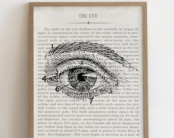 Vintage Eye Anatomy Art Print: Optometrist Gift, Office Decor