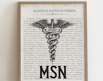 MSN Nurse Gift, Master of Science in Nursing Wall Art Print, MSN Nurse Graduation Gift, Masters of Nursing Office Decor, MSN Art Print