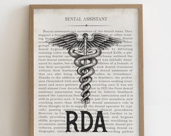 Gift for RDA Registered Dental Assistant Wall Art Print and Retirement Gift