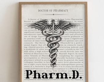 Pharmacist Gift PharmD Doctor of Pharmacy Vintage Pharmacy Art Print, Graduation Gift