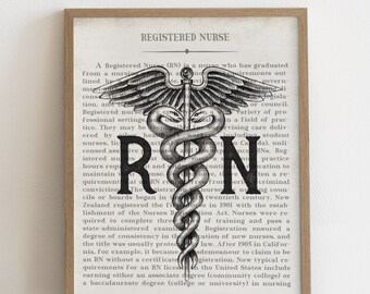 RN Graduation Gift, Registered Nurse Wall Art Print, Nursing School Student Gift, Thank You Gift for Nurse Appreciation Week, Nurse Art