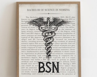 BSN Gift for Nurse Art Print BSN Graduation Gift and Office Decor