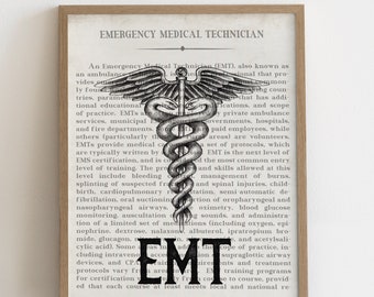 EMT Gift, Emergency Medical Technician Wall Art Print, EMT Graduation, Paramedic Thank You Gift,  Paramedic School Student Graduation Gift