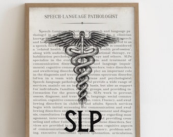 SLP Speech Language Pathologist Art Print Speech Therapist Speech Therapy Student Graduation Gift, Graduation Gift