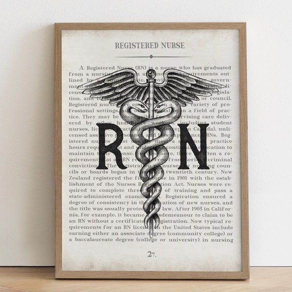 Nurse Gift RN Art Print Unique Nursing Student Gift