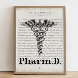 Pharmacist Gift PharmD Doctor of Pharmacy Vintage Pharmacy Art Print image 1