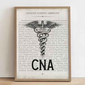 CNA Gift Certified Nursing Assistant Art Print, Graduation Gift