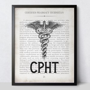 CPHT Pharmacy Tech Art Print Pharmacy Student Graduation Gift, Graduation Gift image 7