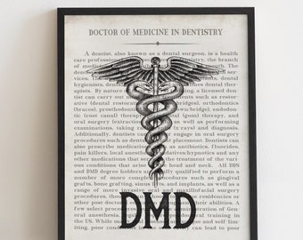 Dentist Gift DMD Art Print Gift for Dentist Graduation or Retirement