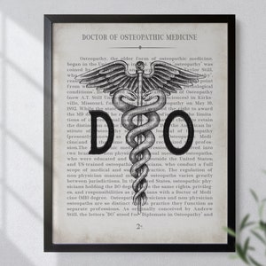 DO Osteopathic Doctor Art Print - Graduation Gift for Doctor of Osteopathy - Med School Decor