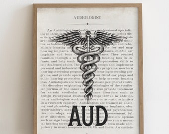 Audiologist AUD Art Print AUD Hearing Doctor Graduation Gift & Office Decor