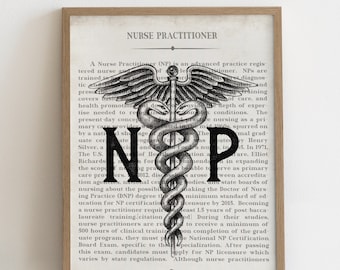 Nurse Practitioner Definition Art Print: Vintage Medical Decor