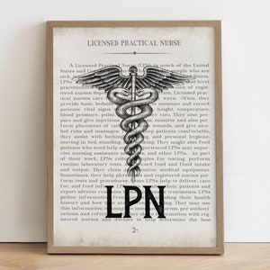 Licensed Practical Nurse Gift, LPN Wall Art Print, LPN Office Decor, LPN Graduation Gift, lpn student gift, nurse practitioner appreciation