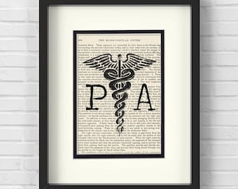 Physicians Assistant Gift Pa Vintage Anatomy Book Page Art Print Unique Physician Student Idea