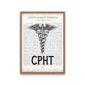 CPHT Pharmacy Tech Art Print Pharmacy Student Graduation Gift, Graduation Gift image 5