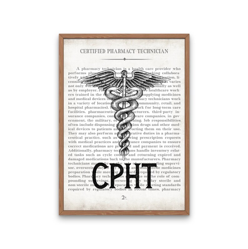 CPHT Pharmacy Tech Art Print Pharmacy Student Graduation Gift, Graduation Gift image 5