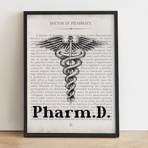 Pharmacy Graduation Gift PharmD Vintage Pharmacy Art Print, Graduation Gift