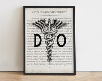 Doctor of Osteopathy DO Art Print Osteopathic Doctor Graduation Gift