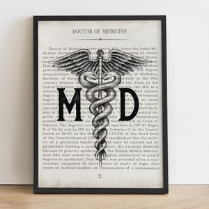 Unique MD Art Print - Ideal Doctor Gift for Medical Professionals and Students - Graduation Gift