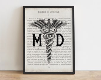 Unique MD Art Print - Ideal Doctor Gift for Medical Professionals and Students - Graduation Gift, Graduation Gift