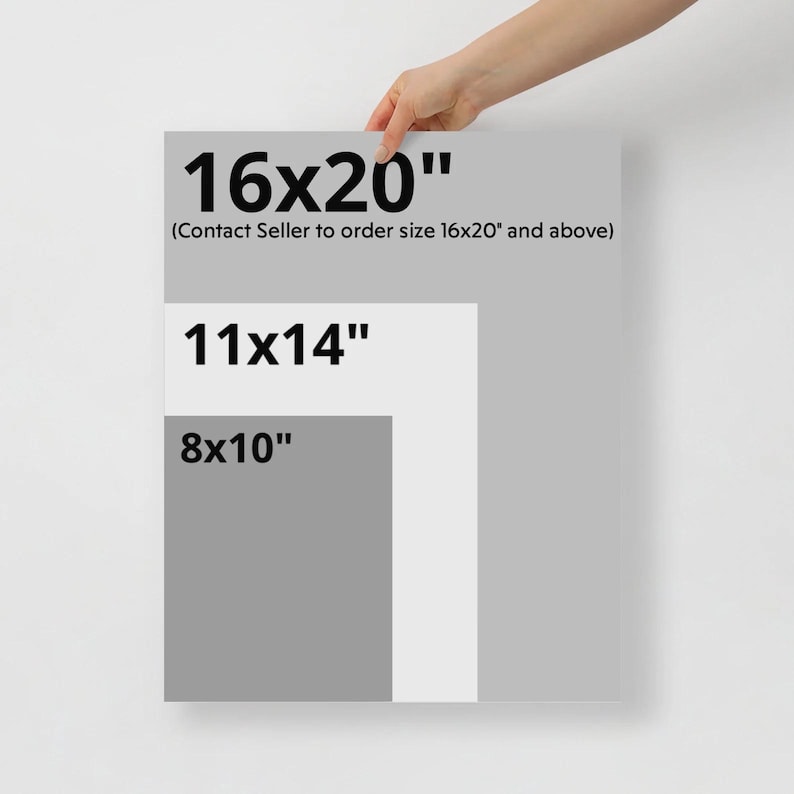 a person holding a piece of paper with a size guide