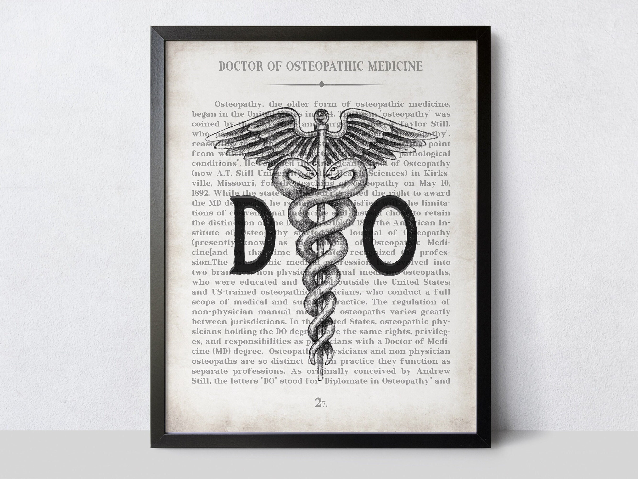 Doctor of Osteopathy DO Art Print Osteopathic Doctor Graduation Gift ...