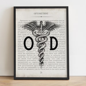 OD Doctor of Optometry Unique Optometrist Eye Doctor Graduation Gift & Office Decor, Graduation Gift