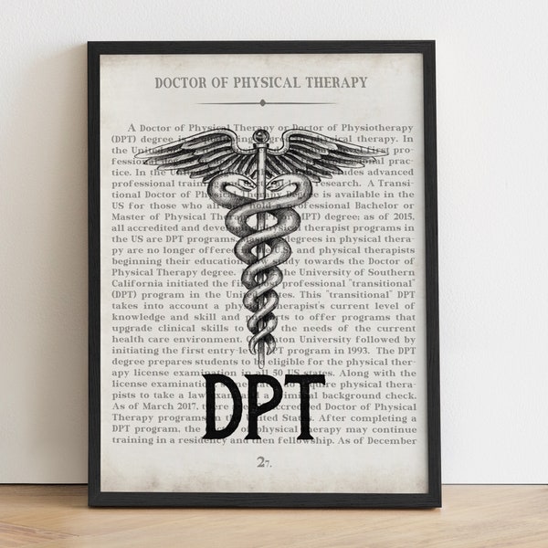 Physical Therapist Gift DPT Art Print Gift for DPT Doctor of Physical Therapy and Physical Therapist, Graduation Gift, Graduation Gift